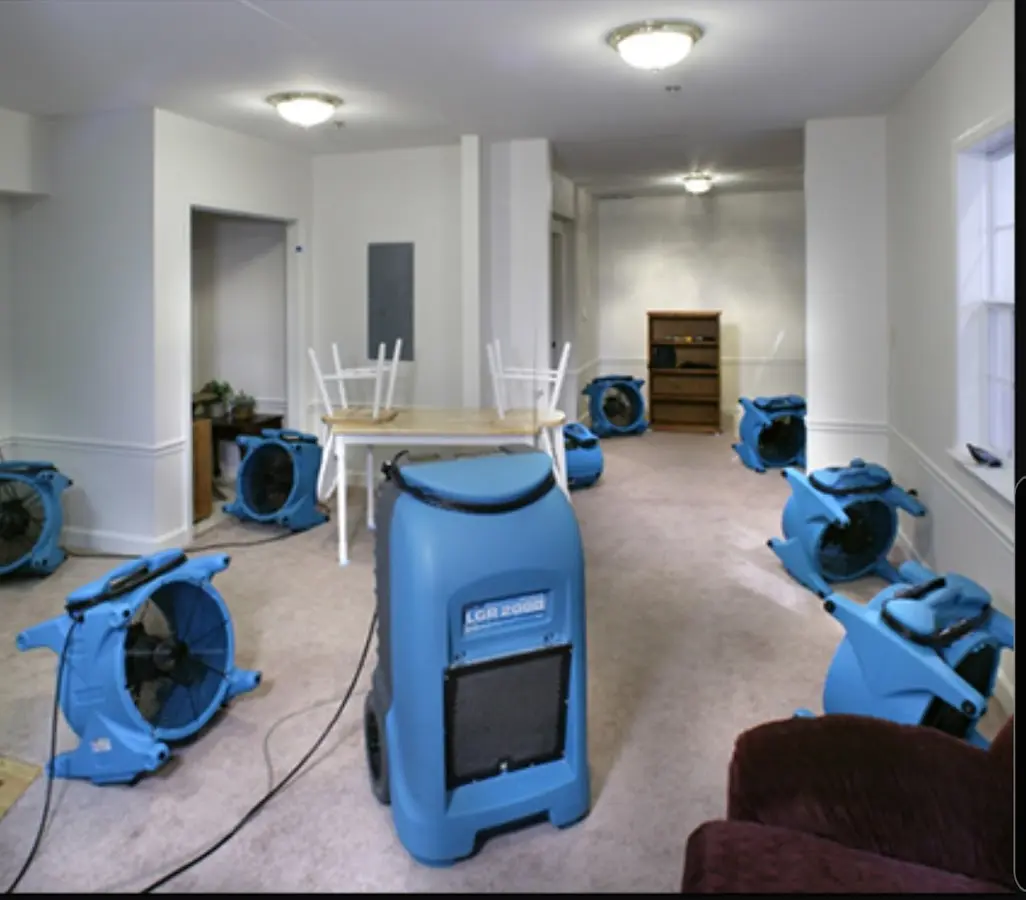 Air movers and dehumidifier setup for Water Extraction & Removal in Dalhart